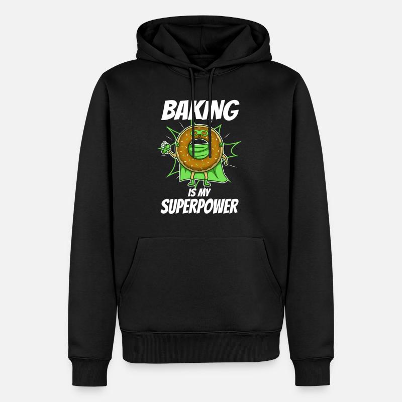 Baking is my Superpower, Donut - Männer Premium Bio Hoodie - Schwarz