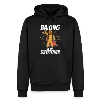 Baking is my Superpower, Lebkuchen - Männer Premium Bio Hoodie - Schwarz - Vorne - Nico (187cm)