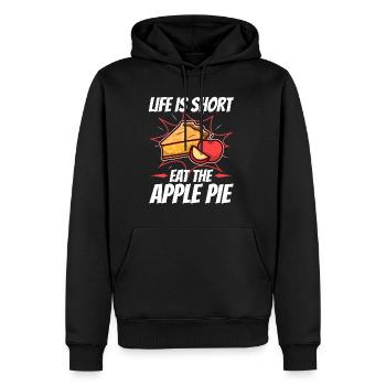 La vie est courte manger le gâteau - Sweat à capuche Premium bio Homme - noir - Devant - Nico (187cm)