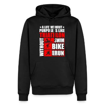 C’est comme un triathlon sans vélo de natation et courir 3 - Sweat à capuche Premium bio Homme - noir - Devant - Nico (187cm)