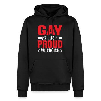 Gay By Birth Proud By Choice 3 - Männer Premium Bio Hoodie - Schwarz - Vorne - Nico (187cm)
