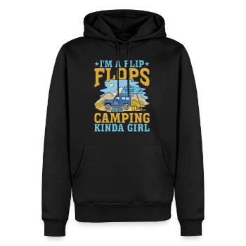 Je suis une Flip Flops et Camping Kinda Girl 3 - Sweat à capuche Premium bio Homme - noir - Devant - Nico (187cm)