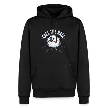 Appelez le ballon volleyball - Sweat à capuche Premium bio Homme - noir - Devant - Nico (187cm)