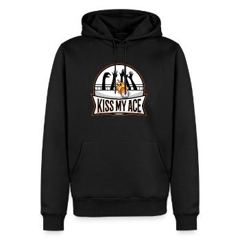 Kiss my ace volleyball - Männer Premium Bio Hoodie - Schwarz - Vorne - Nico (187cm)