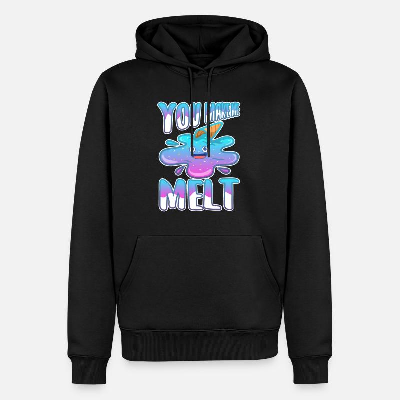 You make me melt, Eiscreme - Männer Premium Bio Hoodie - Schwarz