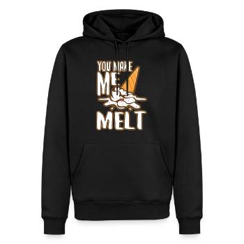You make me melt, Eiscreme - Männer Premium Bio Hoodie - Schwarz - Vorne - Nico (187cm)