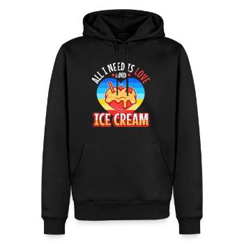 All you need is love and ice cream - Men’s Premium Organic Hoodie - black - Front - Nico (187cm)