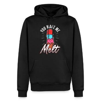 You make me melt, Eiscreme - Männer Premium Bio Hoodie - Schwarz - Vorne - Nico (187cm)