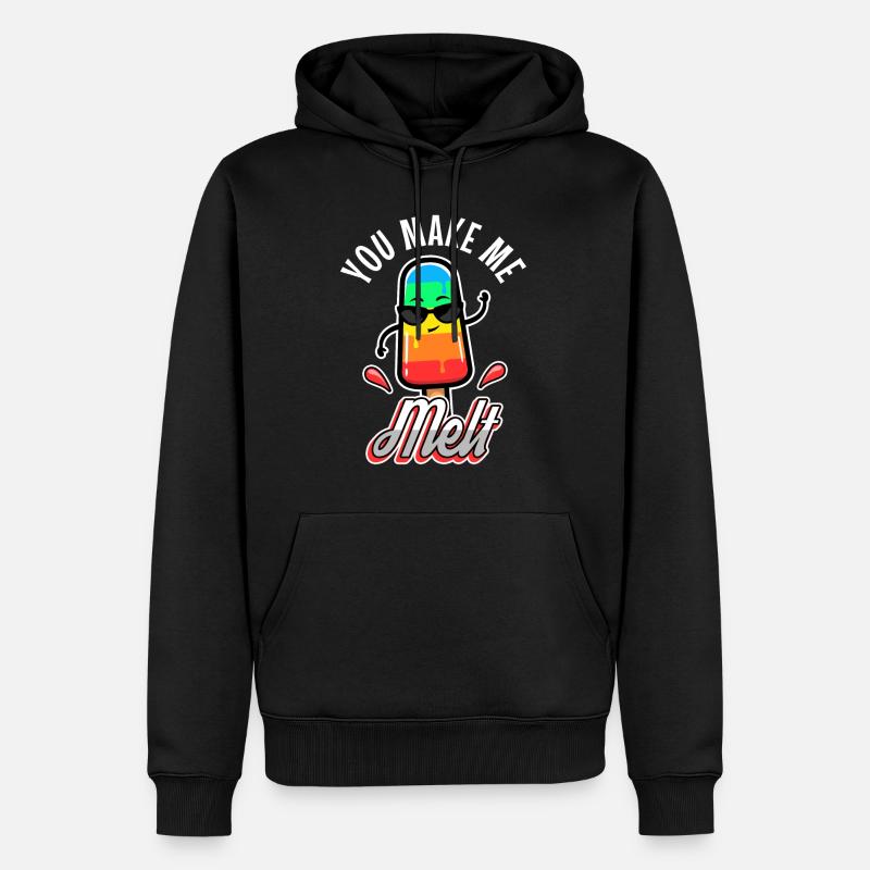 Tu me fais fondre, crème glacée - Sweat à capuche Premium bio Homme - noir
