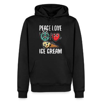 Peace Love Ice Cream - Männer Premium Bio Hoodie - Schwarz - Vorne - Nico (187cm)