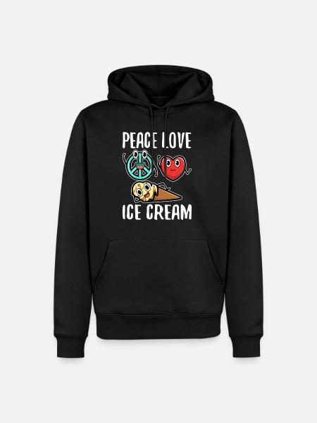 Peace Love Ice Cream - Men’s Premium Organic Hoodie - black