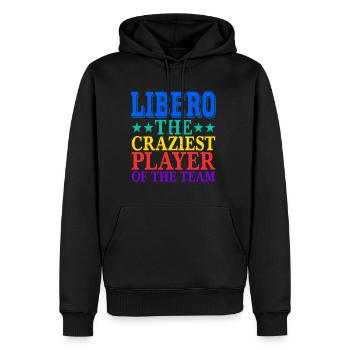 Libero, le joueur le plus fou de l’équipe 2 - Sweat à capuche Premium bio Homme - noir - Devant - Nico (187cm)