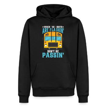When The Lights Are Flashin' Don't Be Passin' 3 - Männer Premium Bio Hoodie - Schwarz - Vorne - Nico (187cm)