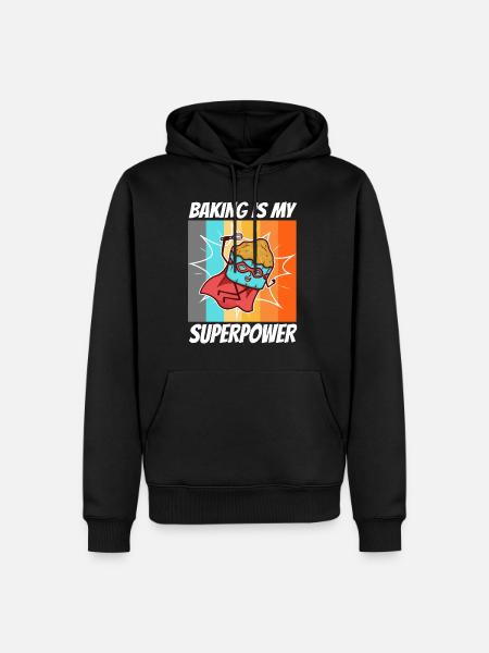Baking is my Superpower, Muffin - Men’s Premium Organic Hoodie - black