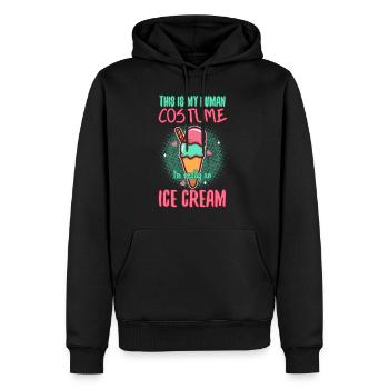 This is my human costume i'm really a ice cream - Männer Premium Bio Hoodie - Schwarz - Vorne - Nico (187cm)