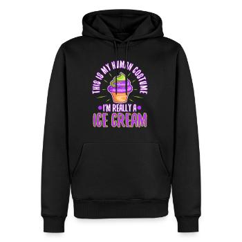 This is my human costume i'm really a ice cream - Männer Premium Bio Hoodie - Schwarz - Vorne - Nico (187cm)