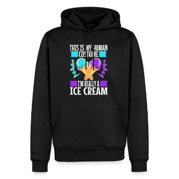 This is my human costume i'm really a ice cream - Männer Premium Bio Hoodie - Schwarz - Vorne - Nico (187cm)