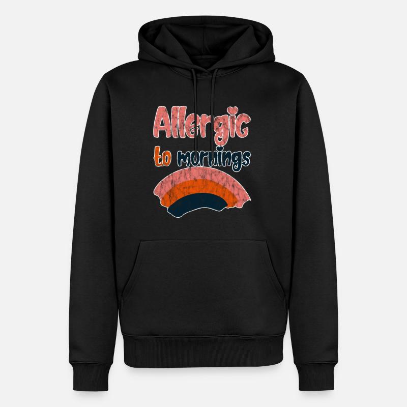 Allergique aux matins 3 - Sweat à capuche Premium bio Homme - noir