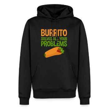 Burrito Solves All Your Problems 4 - Männer Premium Bio Hoodie - Schwarz - Vorne - Nico (187cm)