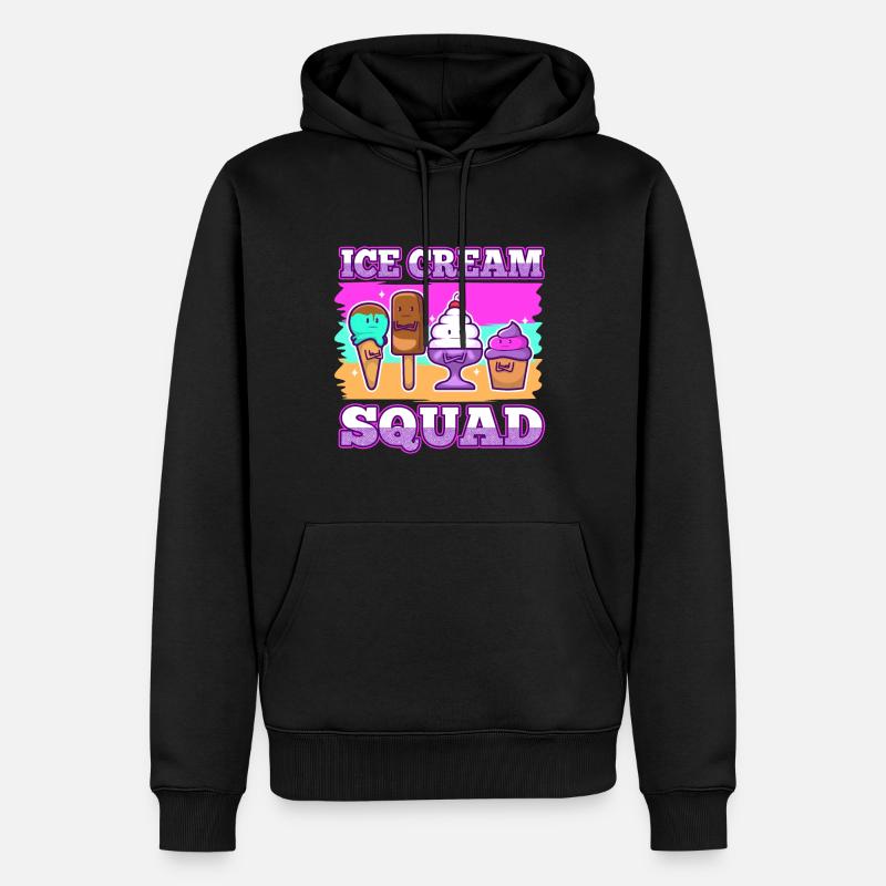 Escouade de crème glacée - Sweat à capuche Premium bio Homme - noir