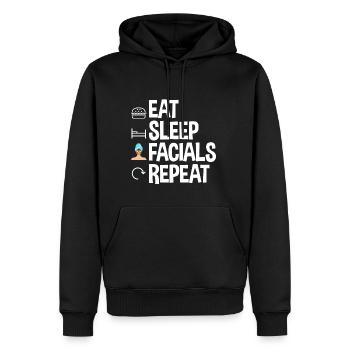 Manger dormir Soins du visage Répéter 2 - Sweat à capuche Premium bio Homme - noir - Devant - Nico (187cm)