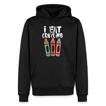 I Eat Crayons 4 - Männer Premium Bio Hoodie - Schwarz - Vorne - Nico (187cm)