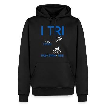 I Tri, Run Swim Ride 2 - Sweat à capuche Premium bio Homme - noir - Devant - Nico (187cm)