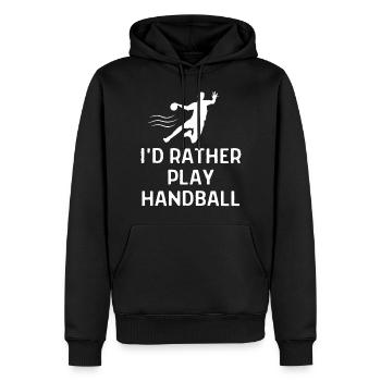 Handball Handballer Spruch Geschenk - Männer Premium Bio Hoodie - Schwarz - Vorne - Nico (187cm)
