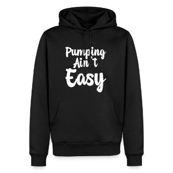 Pumping Ain't Easy - Männer Premium Bio Hoodie - Schwarz - Vorne - Nico (187cm)