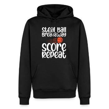 Steal Ball Breakaway Score Répéter 4 - Sweat à capuche Premium bio Homme - noir - Devant - Nico (187cm)