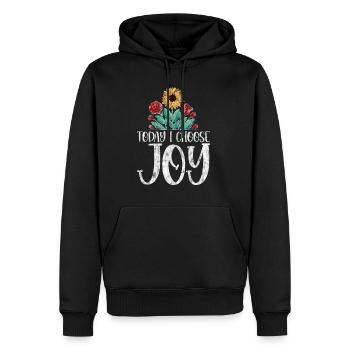 Today I Choose Joy 3 - Männer Premium Bio Hoodie - Schwarz - Vorne - Nico (187cm)