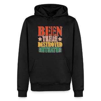 Été là détruit que 12 - Sweat à capuche Premium bio Homme - noir - Devant - Nico (187cm)