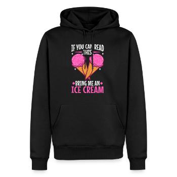 If You Can Read This Bring Me An Ice Cream - Men’s Premium Organic Hoodie - black - Front - Nico (187cm)