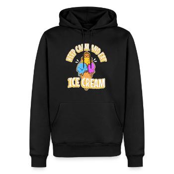 Keep calm and eat ice cream - Männer Premium Bio Hoodie - Schwarz - Vorne - Nico (187cm)