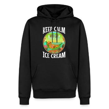 Keep calm and eat ice cream - Männer Premium Bio Hoodie - Schwarz - Vorne - Nico (187cm)