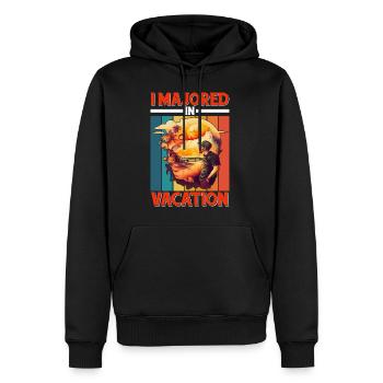 Je me suis spécialisé en vacances 12 - Sweat à capuche Premium bio Homme - noir - Devant - Nico (187cm)