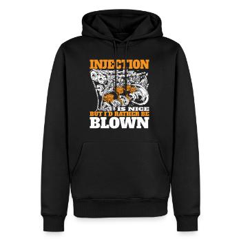 L’injection est agréable mais je préfère être soufflé 7 - Sweat à capuche Premium bio Homme - noir - Devant - Nico (187cm)
