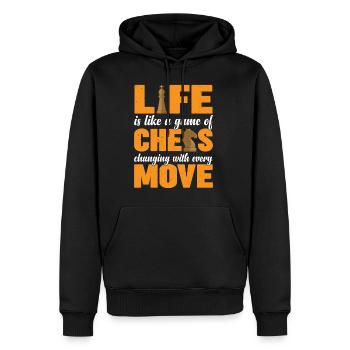 Life Is Like A Game Of Chess 3 - Männer Premium Bio Hoodie - Schwarz - Vorne - Nico (187cm)