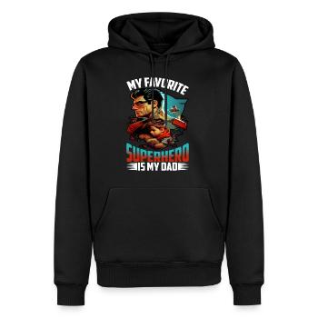 My Favorite Superhero Is My Dad 21 - Männer Premium Bio Hoodie - Schwarz - Vorne - Nico (187cm)