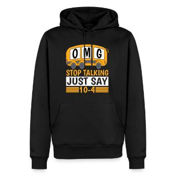 Omg arrête de parler, dis juste 10-4 - Sweat à capuche Premium bio Homme - noir - Devant - Nico (187cm)
