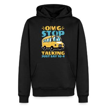 Omg arrête de parler, dis juste 10-4 2 - Sweat à capuche Premium bio Homme - noir - Devant - Nico (187cm)