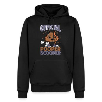 Pooper Scooper officiel 31 - Sweat à capuche Premium bio Homme - noir - Devant - Nico (187cm)