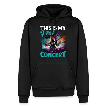 C’est mon premier concert 55 - Sweat à capuche Premium bio Homme - noir - Devant - Nico (187cm)