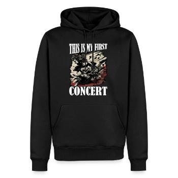 C’est mon premier concert 56 - Sweat à capuche Premium bio Homme - noir - Devant - Nico (187cm)