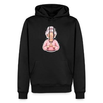 Yoga Grandma - Männer Premium Bio Hoodie - Schwarz - Vorne - Nico (187cm)