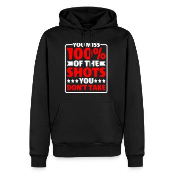 You Miss 100% Of The Shots You Don't Take 13 - Men’s Premium Organic Hoodie - black - Front - Nico (187cm)