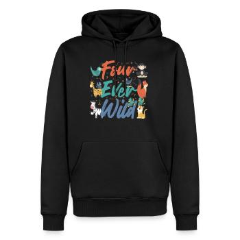 Four Ever Wild 51 - Männer Premium Bio Hoodie - Schwarz - Vorne - Nico (187cm)
