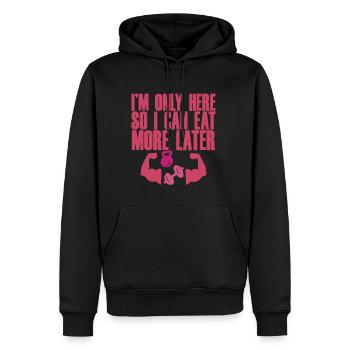 Je ne suis là que pour pouvoir manger plus tard 4 - Sweat à capuche Premium bio Homme - noir - Devant - Nico (187cm)