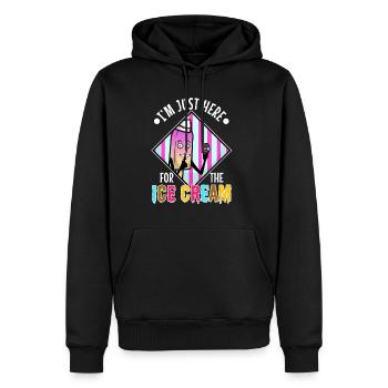Je suis juste ici pour la crème glacée - Sweat à capuche Premium bio Homme - noir - Devant - Nico (187cm)