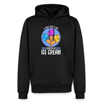 If You Can Read This Bring Me An Ice Cream - Men’s Premium Organic Hoodie - black - Front - Nico (187cm)